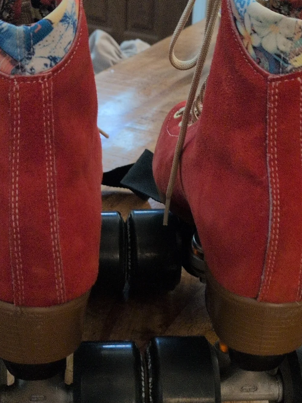 Moxi Lolly Outdoor Complete Quad Roller Skates in Poppy Red.